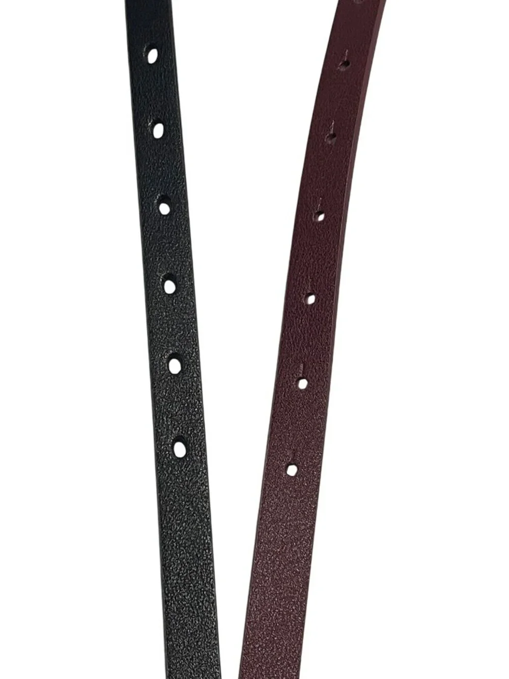 Lauren Conrad Women Faux Leather Belts 2 Pack L 34-38 Dark Red Black Slim Design